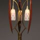 Biomorphic table lamp by Masjestic Lamp.Co USA walnut and brass 1960