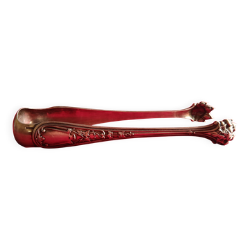 Large sugar tongs in silvered metal art nouveau style