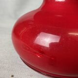 Paire de lampes de table en verre rouge et vert