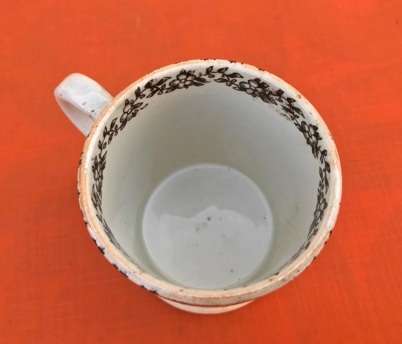 Antique Opaque Earthenware Coffee Cup Utzschneider & Cie Sarreguemines