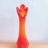 Vintage Hand-Blown Amberina Art Glass Vase – Mid-Century Modern Swung