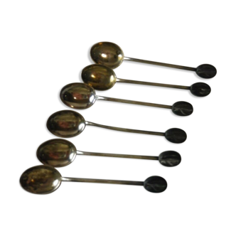 Lot de 6 anciennes cuillères à moka en argent