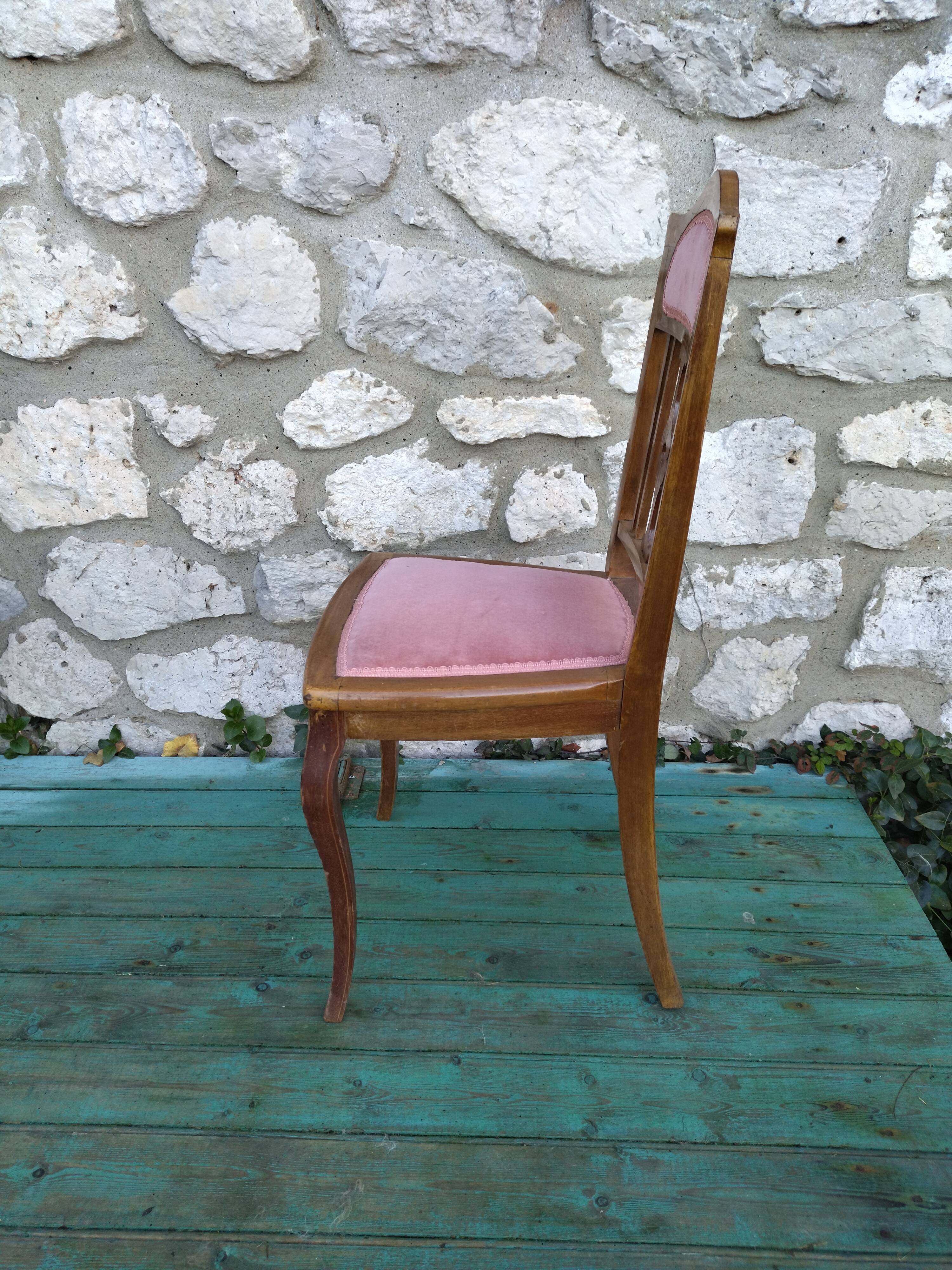 Art-nouveau marquetry chair 1900