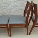 Set of 6 cherry wood style chairs with gray imitation leather seat