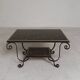 Table basse vintage avec 2 plateaux en verre avec impression des années 50