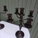 Pair of 5-light metal candlesticks