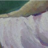 Peinture à l'huile ancienne Portrait de femme nue impressionniste du 20ème siècle