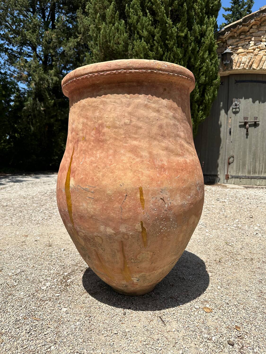 Ancient terracotta pottery jar from the 19th century.
