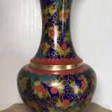Cloisonné enamel vase decorated with flowers and colorful patterns