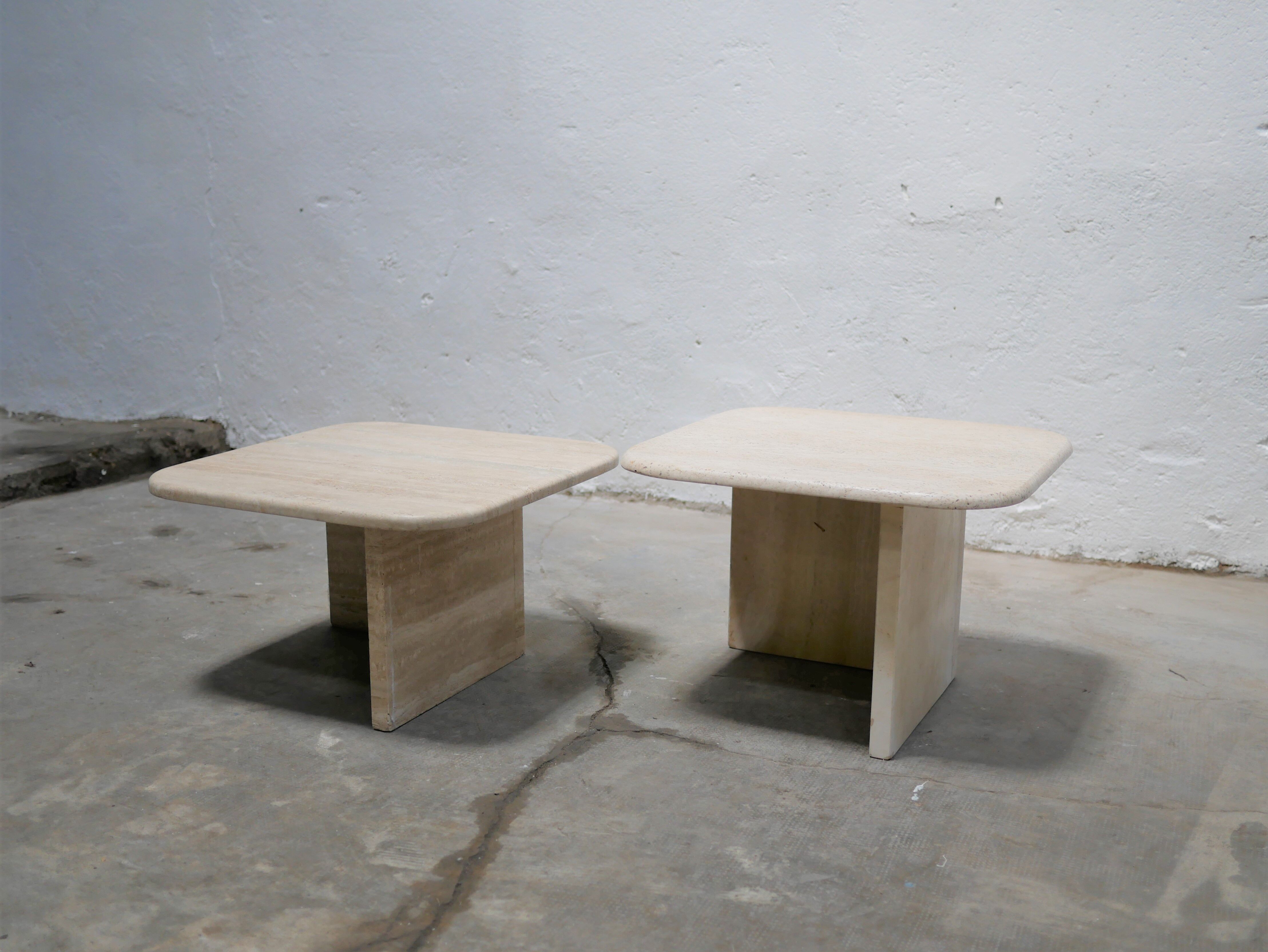 Coffee tables in travertine