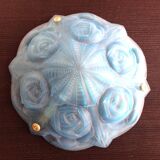 Suspension en pate de verre bleue signée Degué / style art deco