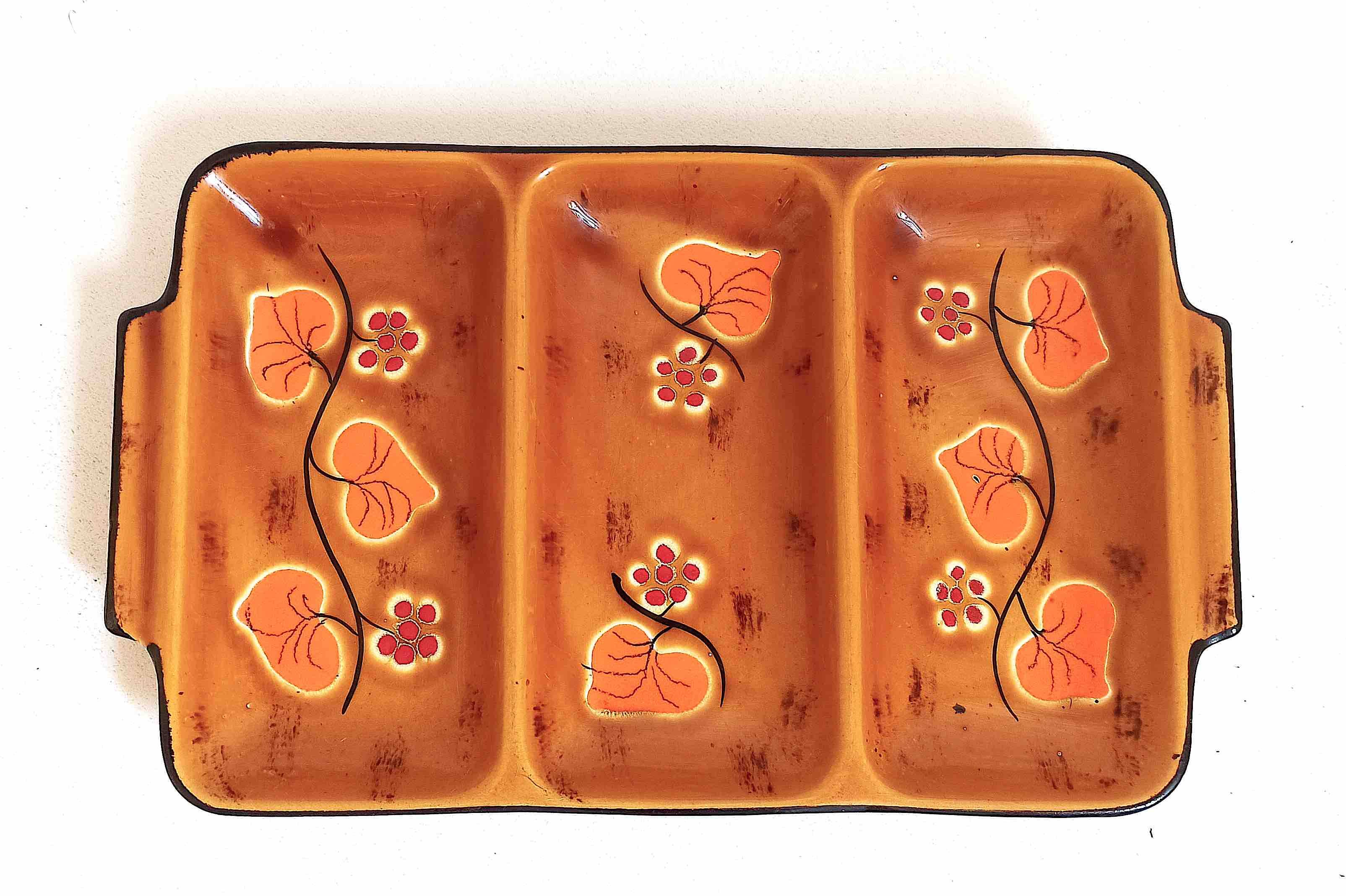 Poët Laval ceramic compartment dish 1960s