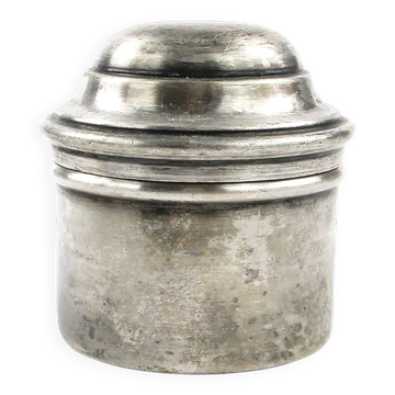 Eclectic pill box, silver-plated brass, Poland, 19th century