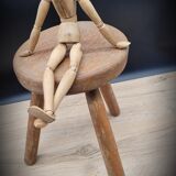 Cowherd stool tripod round solid wood