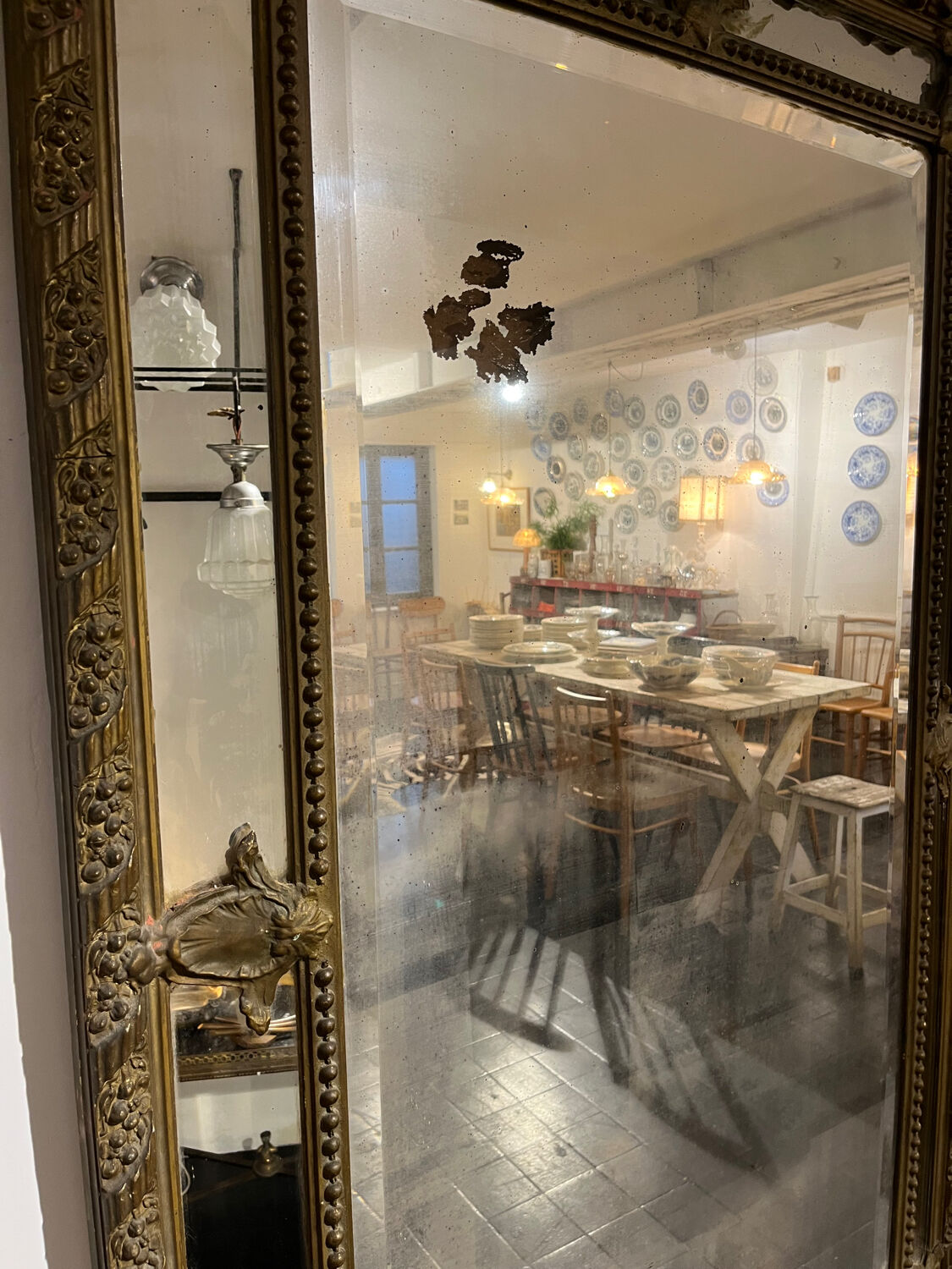 Large beaded mirror 19th