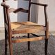 Rustic armchair in wood and straw