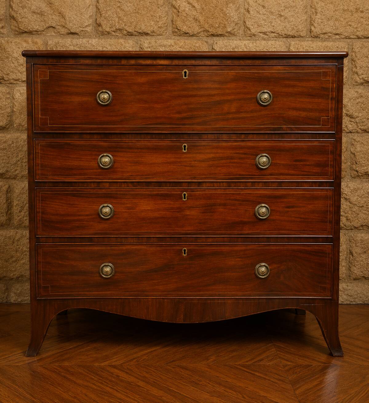 Commode-secrétaire Anglaise en acajou