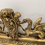 Louis XVI style mirror in wood and gilded stucco, 19th century
