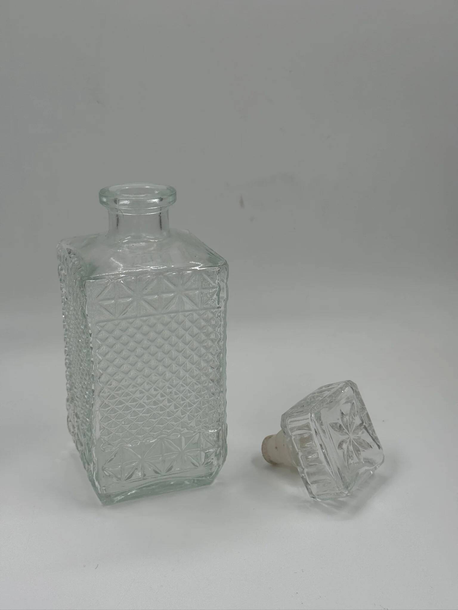 Vintage glass carafe with stopper