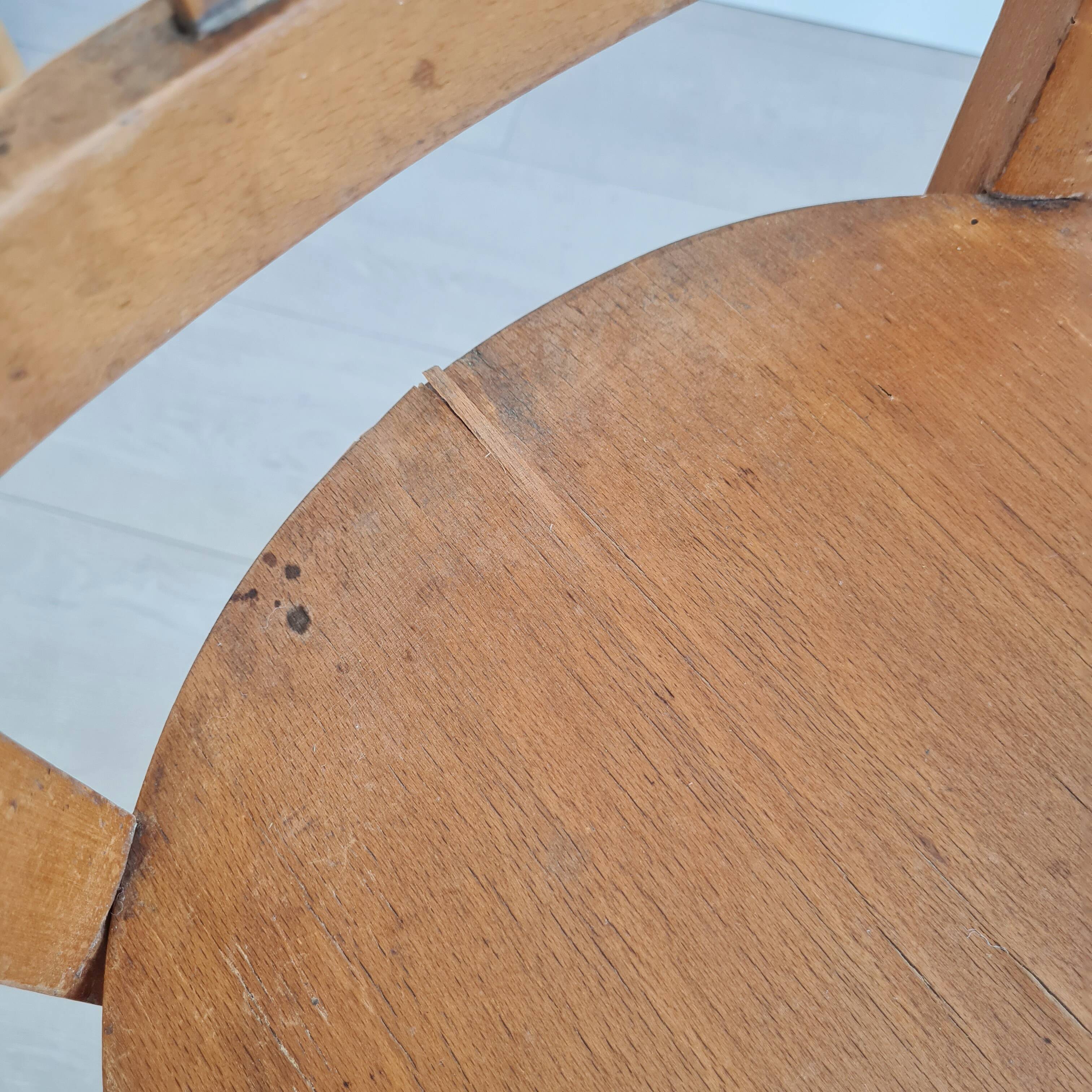 3 old wooden bistro chairs