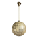 Midcentury mother of pearl Capiz shell & brass sphere large pendant, 1960s