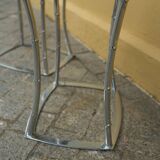 Pair of Bamboo Style Stools Attributed to Jacques Adnet: