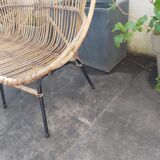 Vintage rattan bench
