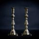 Pair of Victorian copper and brass candlesticks