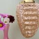 Vintage art deco globe pendant light in pink clichy glass