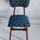 Chaise Butterfly Mid-Century en Velours Scarabeo Bleu et Bois Foncé, Europe, 1960