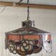 Tiffany-style glass and lead suspension - mid 20th century.