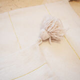 Oreiller pompon marocain blanc 48x48cm