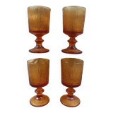 Amber stemmed glass