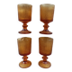 Amber stemmed glass