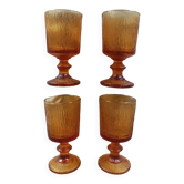 Amber stemmed glass