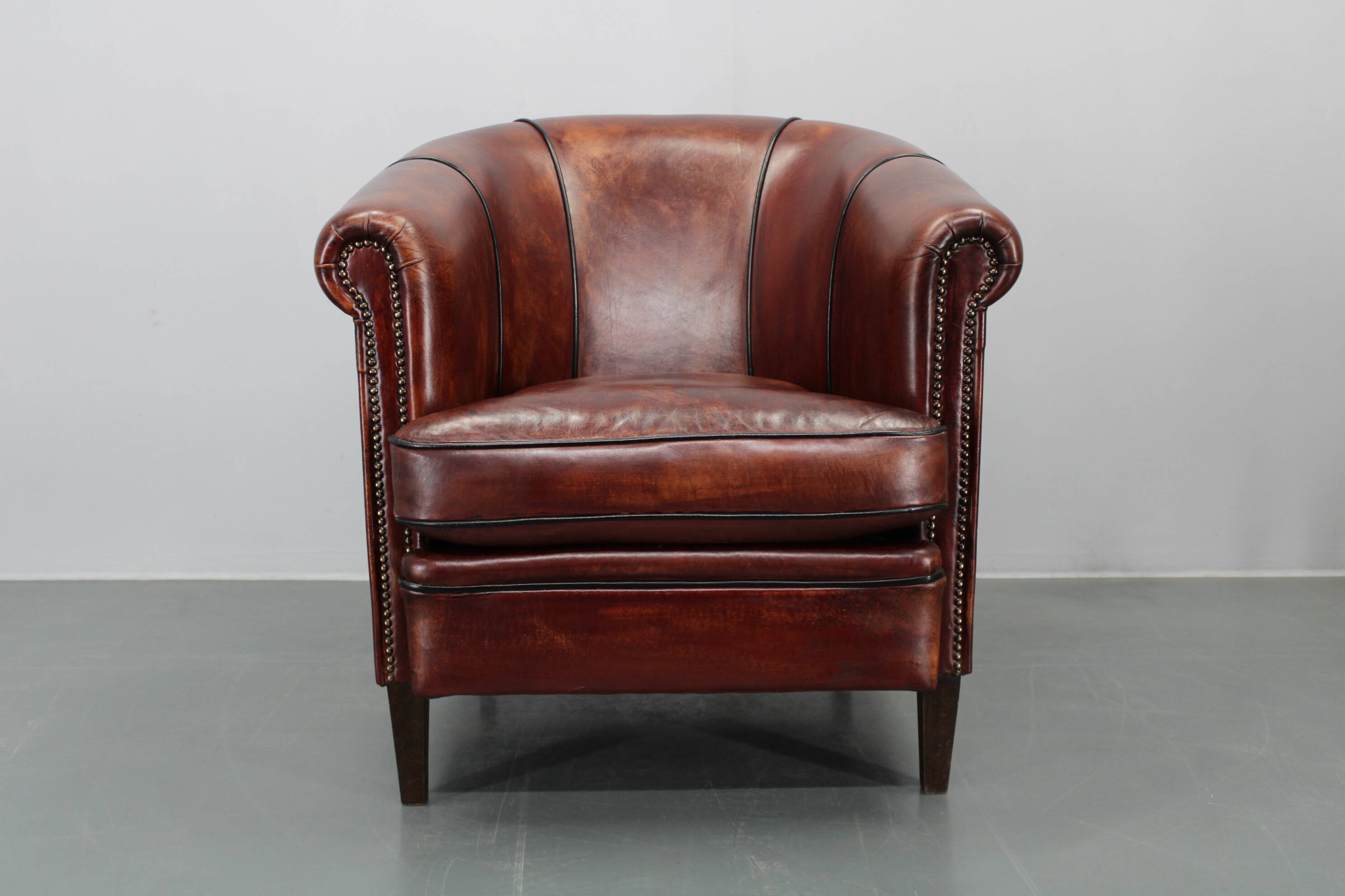 Fauteuil en cuir vintage, Tchécoslovaquie