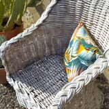 White rattan armchair