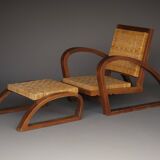 Vintage Lounge Chair and Ottoman by Francis Jourdain, 1920s