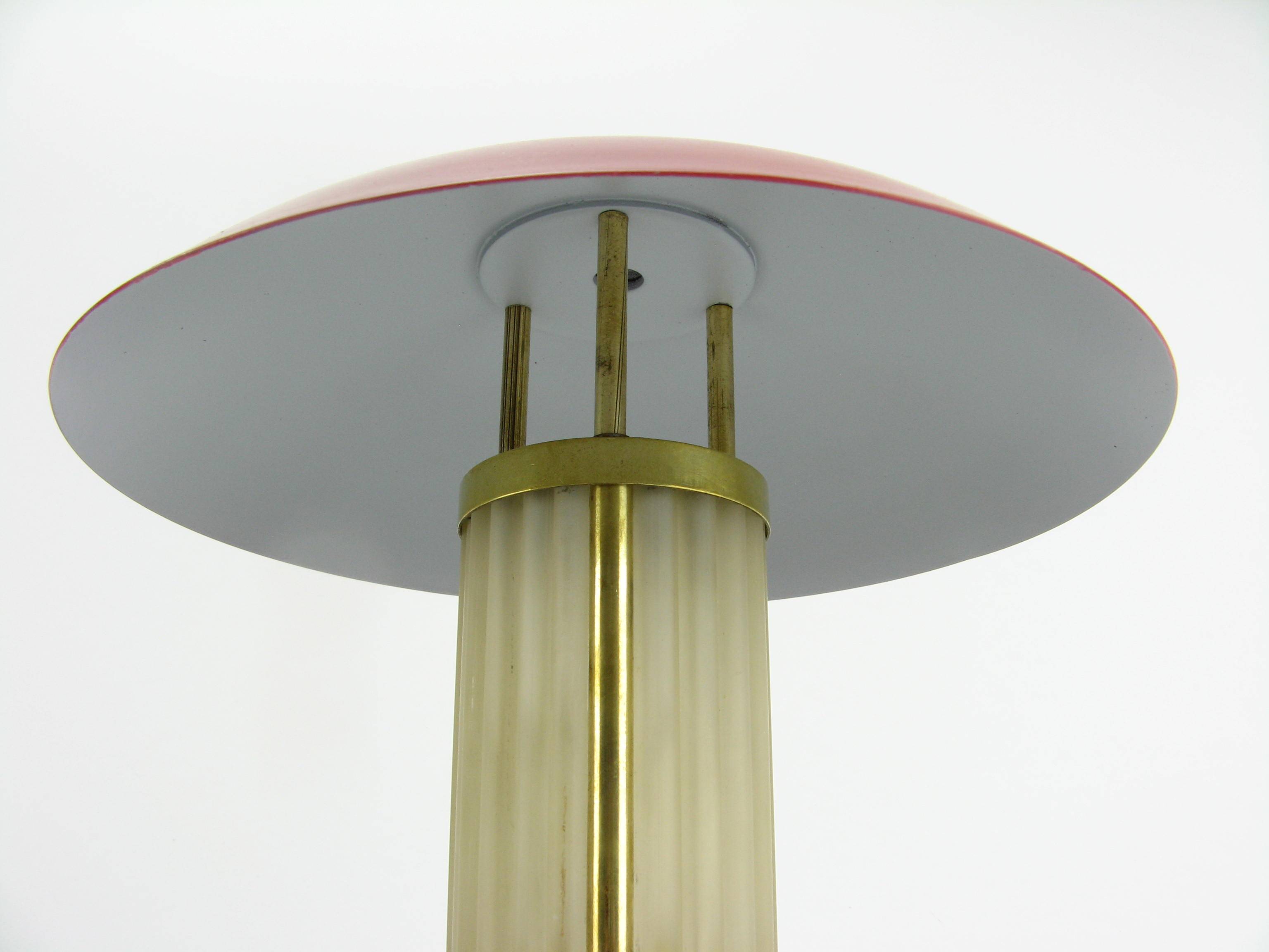 Art deco mushroom lamp made of glass, restored