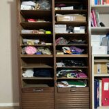 Wooden double curtain filing cabinet