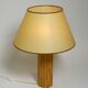 Large 1970s Italian bamboo table lamp with large oiled paper shad