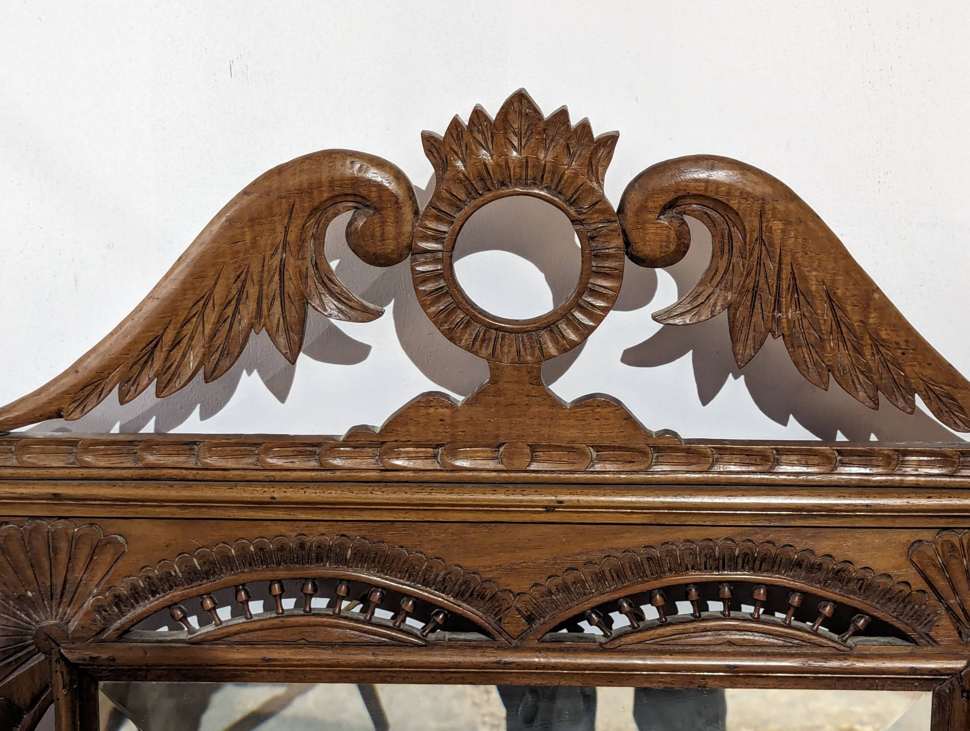 Breton openwork walnut mirror