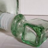 Vintage green glass whiskey decanter