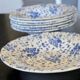 Set of 7 English Faience Deep Plates Royal Tubor Bouquet Decor