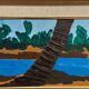 Original Swedish Oil on Panel – "Female Figures by a Stream", attributed to Lars Norrman – Signed – Vintage and Framed – 38 × 74 cm (15 × 29.1 inches)