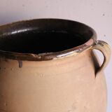 Old glazed terracotta olive jar