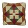 Coussin vintage en patchwork motif losange en simili cuir