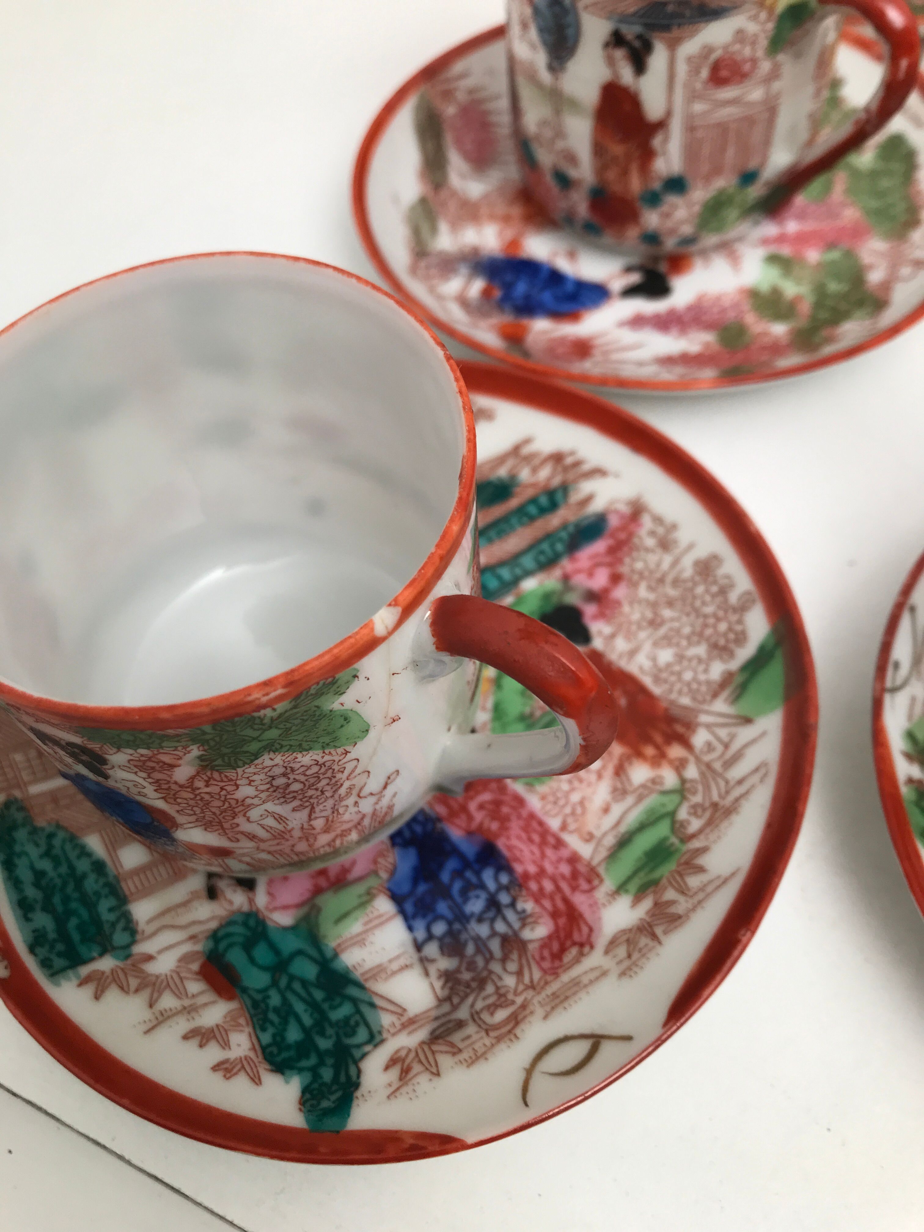 Vintage Chinese tea service lot