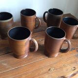 6 stoneware mugs