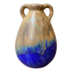 Vase grès flammé beige et bleu années 20/30